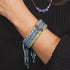Indigo | Argent | Bracelet macramé verre luciole